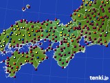 近畿地方のアメダス実況(日照時間)(2019年01月14日)