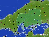 広島県のアメダス実況(日照時間)(2019年01月14日)