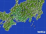 東海地方のアメダス実況(風向・風速)(2019年01月14日)