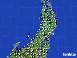 東北地方のアメダス実況(風向・風速)(2019年01月15日)