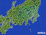 関東・甲信地方のアメダス実況(風向・風速)(2019年01月16日)