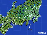 関東・甲信地方のアメダス実況(気温)(2019年01月18日)