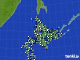 2019年01月18日の北海道地方のアメダス(風向・風速)