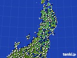 2019年01月18日の東北地方のアメダス(風向・風速)