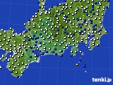 東海地方のアメダス実況(風向・風速)(2019年01月18日)