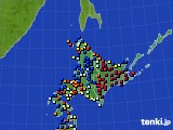 北海道地方のアメダス実況(日照時間)(2019年01月19日)