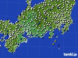 東海地方のアメダス実況(風向・風速)(2019年01月20日)