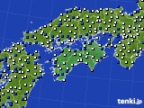 四国地方のアメダス実況(風向・風速)(2019年01月20日)