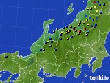 北陸地方のアメダス実況(積雪深)(2019年01月24日)
