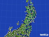 2019年01月24日の東北地方のアメダス(風向・風速)