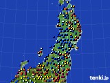 東北地方のアメダス実況(日照時間)(2019年01月25日)