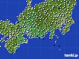 東海地方のアメダス実況(風向・風速)(2019年01月25日)