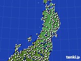 2019年01月28日の東北地方のアメダス(風向・風速)