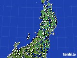 2019年01月29日の東北地方のアメダス(風向・風速)