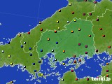 広島県のアメダス実況(日照時間)(2019年01月30日)