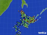 2019年02月03日の北海道地方のアメダス(日照時間)