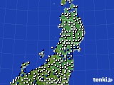 東北地方のアメダス実況(風向・風速)(2019年02月07日)