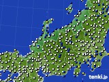 北陸地方のアメダス実況(風向・風速)(2019年02月07日)