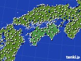 四国地方のアメダス実況(風向・風速)(2019年02月08日)