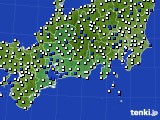 東海地方のアメダス実況(風向・風速)(2019年02月10日)