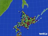 北海道地方のアメダス実況(日照時間)(2019年02月11日)