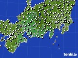 東海地方のアメダス実況(風向・風速)(2019年02月11日)