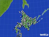 北海道地方のアメダス実況(風向・風速)(2019年02月12日)
