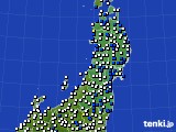 2019年02月12日の東北地方のアメダス(風向・風速)