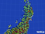 2019年02月13日の東北地方のアメダス(日照時間)