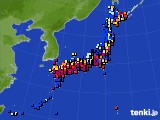 アメダス実況(日照時間)(2019年02月13日)