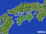 2019年02月13日の四国地方のアメダス(風向・風速)