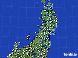 2019年02月17日の東北地方のアメダス(風向・風速)