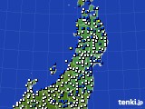 東北地方のアメダス実況(風向・風速)(2019年02月17日)