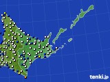 道東のアメダス実況(風向・風速)(2019年02月17日)