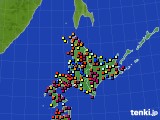 北海道地方のアメダス実況(日照時間)(2019年02月18日)