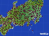 関東・甲信地方のアメダス実況(日照時間)(2019年02月18日)
