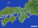 近畿地方のアメダス実況(気温)(2019年02月19日)