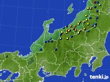 北陸地方のアメダス実況(積雪深)(2019年02月20日)