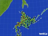 北海道地方のアメダス実況(積雪深)(2019年02月21日)