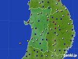 秋田県のアメダス実況(日照時間)(2019年02月21日)