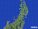 2019年02月21日の東北地方のアメダス(風向・風速)