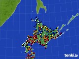 2019年02月22日の北海道地方のアメダス(日照時間)