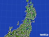 東北地方のアメダス実況(風向・風速)(2019年02月22日)