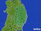 岩手県のアメダス実況(風向・風速)(2019年02月22日)