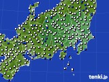 関東・甲信地方のアメダス実況(風向・風速)(2019年02月25日)