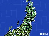 東北地方のアメダス実況(風向・風速)(2019年03月06日)