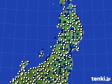 2019年03月08日の東北地方のアメダス(風向・風速)