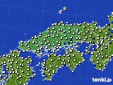 中国地方のアメダス実況(風向・風速)(2019年03月08日)