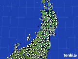 2019年03月09日の東北地方のアメダス(風向・風速)