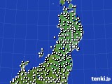 東北地方のアメダス実況(風向・風速)(2019年03月10日)